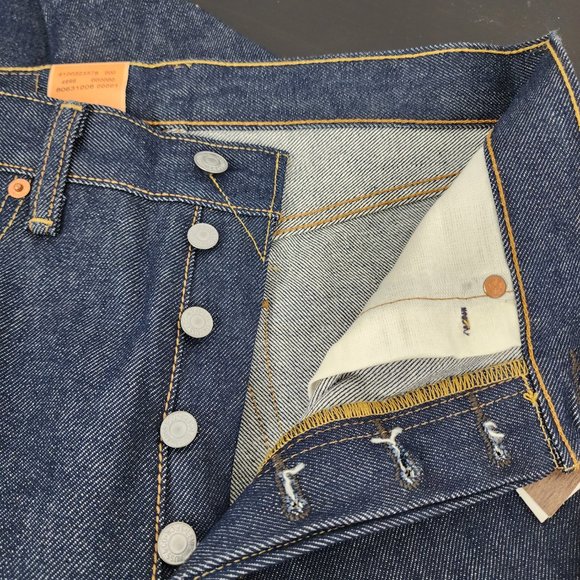 Levi's 501 30X36 Raw Unwashed Shrink To Fit Straight Leg Denim Jeans Men's NWT - Picture 8 of 11